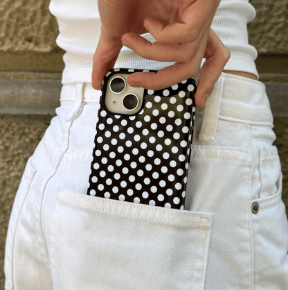 Funda de móvil Tough Magsafe - Polka Dots Black