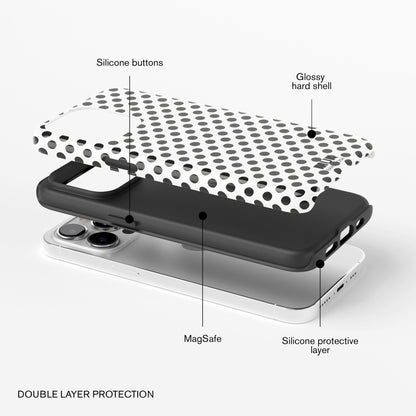 Funda de móvil Tough Magsafe - Polka Dots White