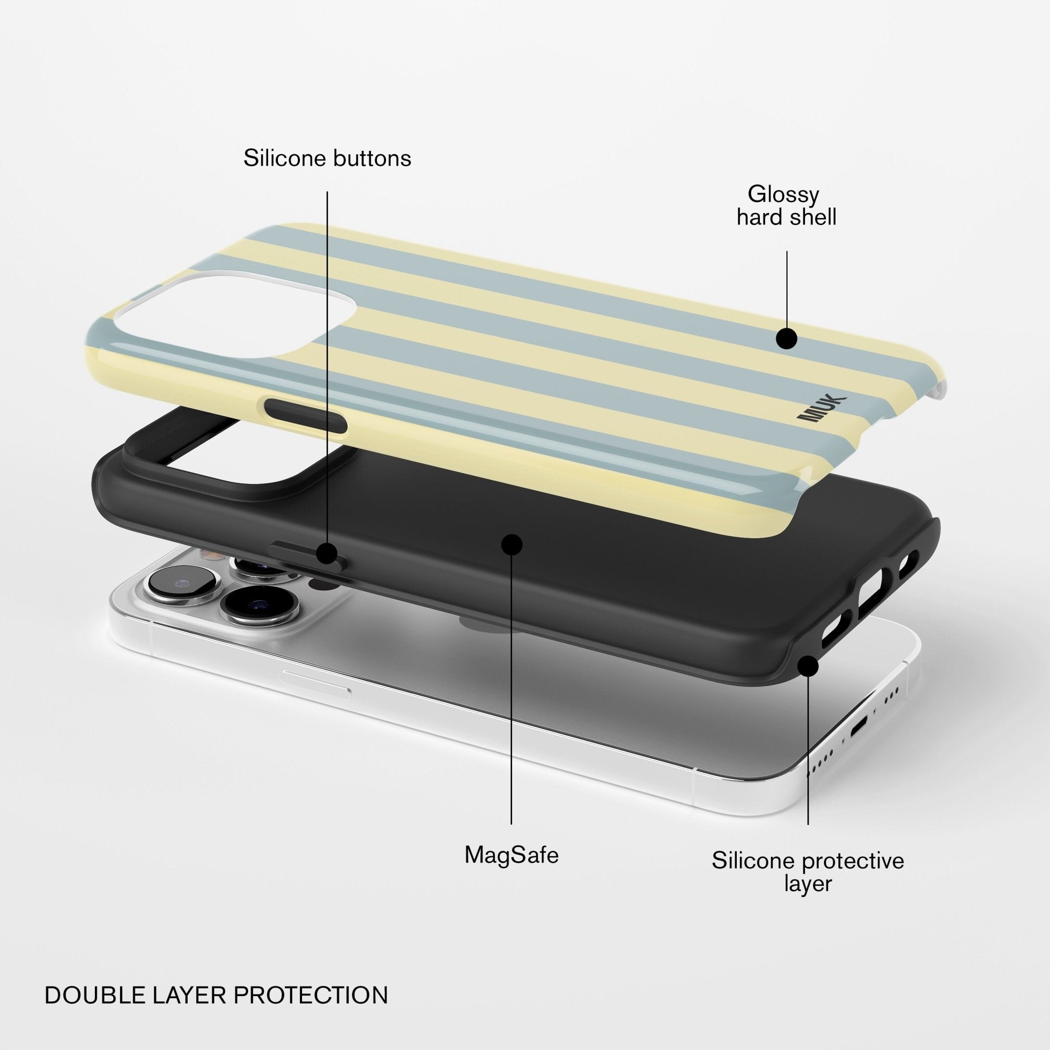 Funda de móvil Tough Magsafe - Stripes Blue Yellow