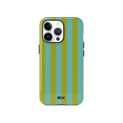 Funda de móvil Tough Magsafe - Stripes Green Blue