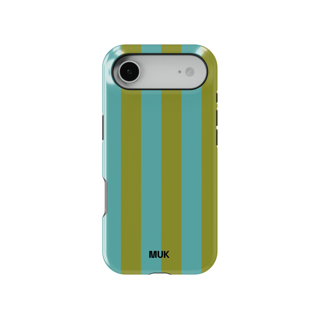 Tough Magsafe Phone Case - Stripes Green Blue