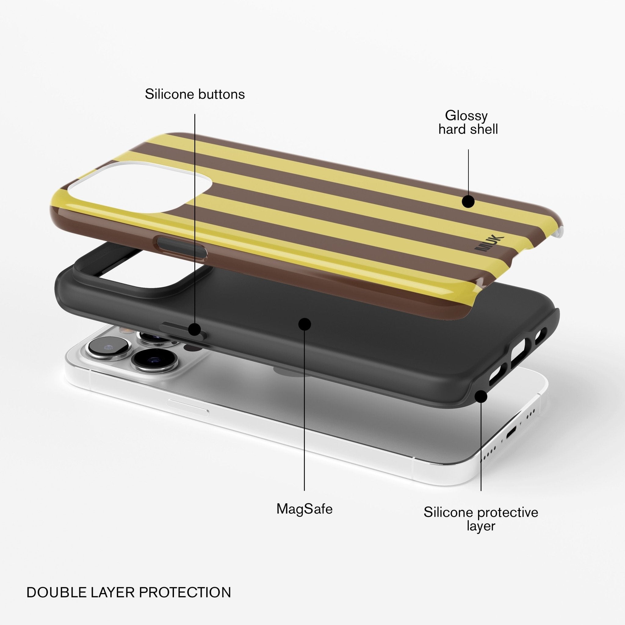 Funda de móvil Tough Magsafe - Stripes Pistachio Brown