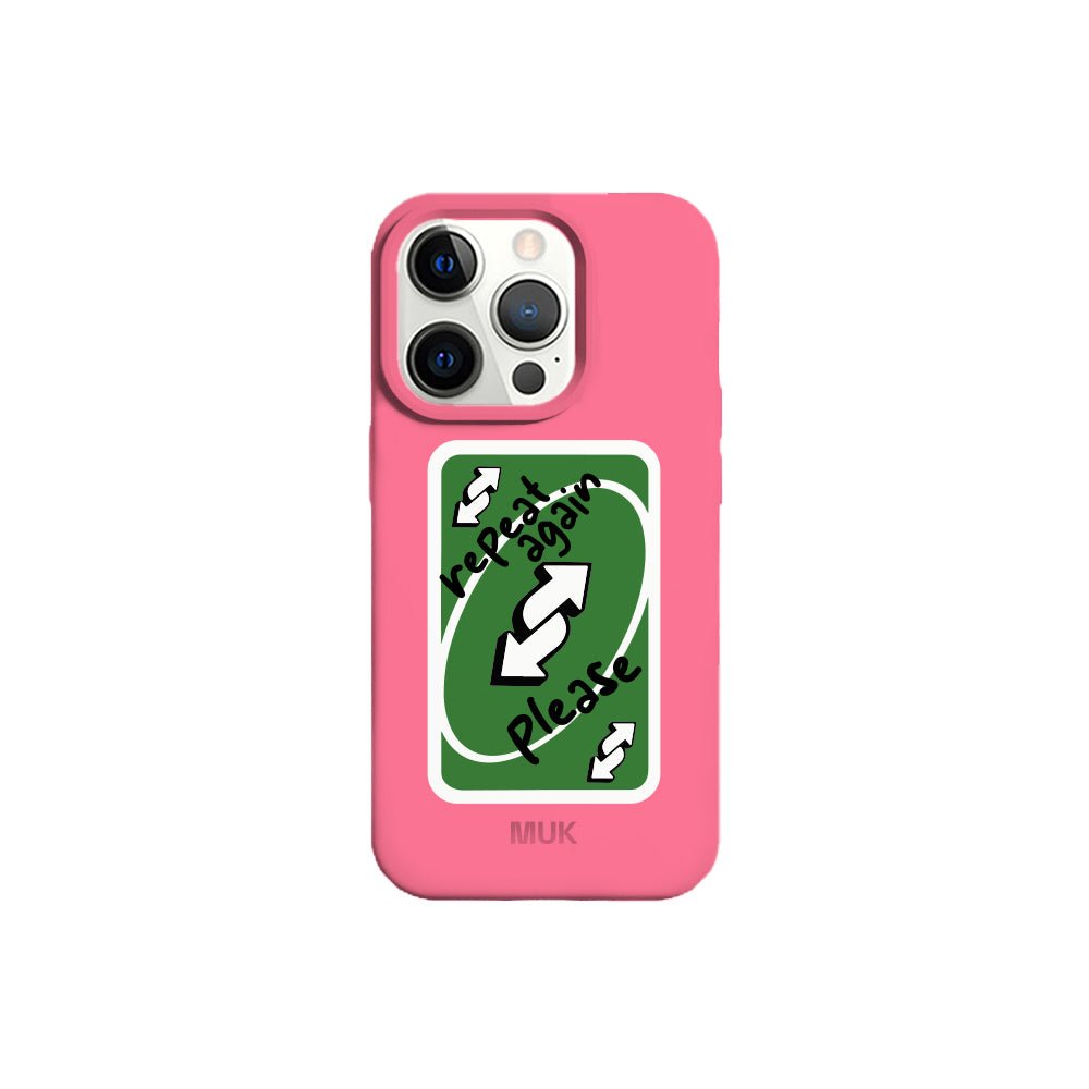 Funda de móvil TPU rosa con diseño carta de uno
