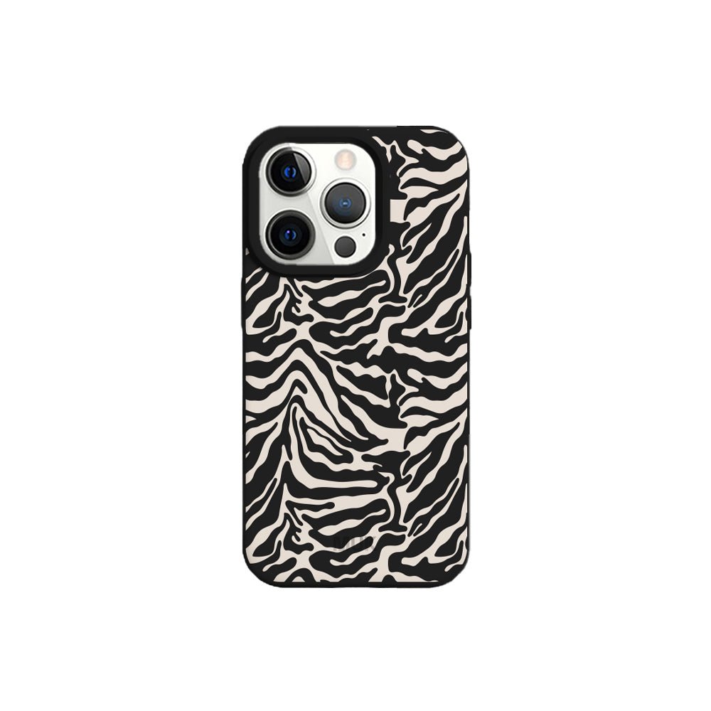 Funda de móvil TPU negra con diseño de zebra
