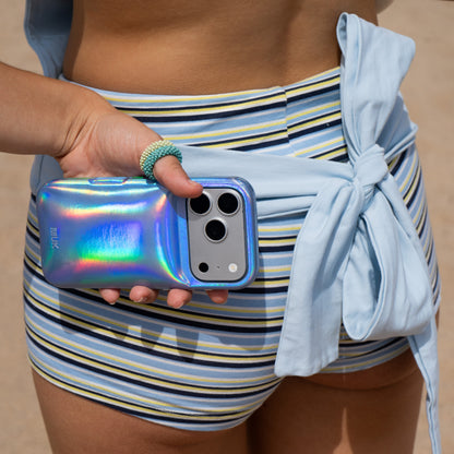 Charol Puffy Holographic Blue Phone Case
