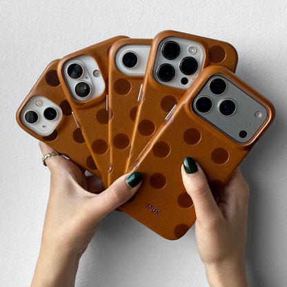 Camel Leather Dots Phone Case