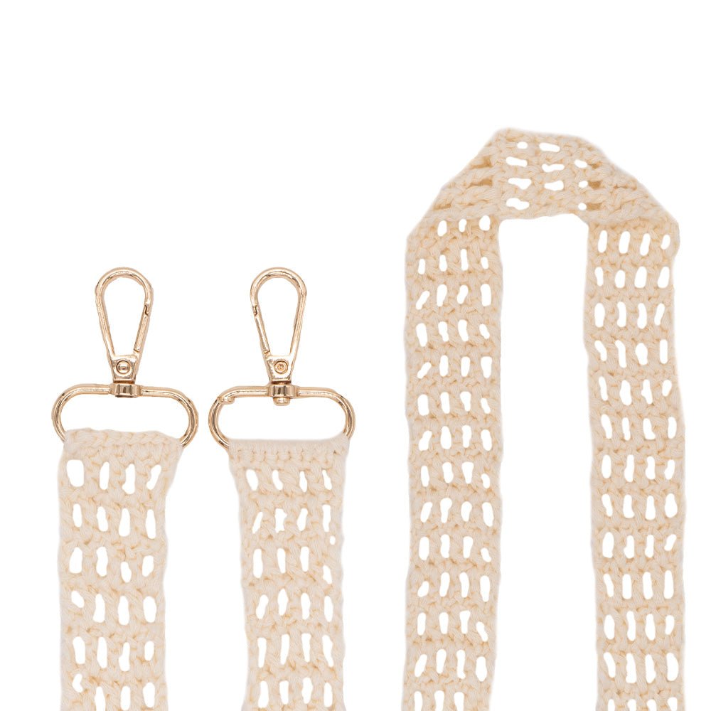 Universal crochet rope in beige colour, 80 cm.
