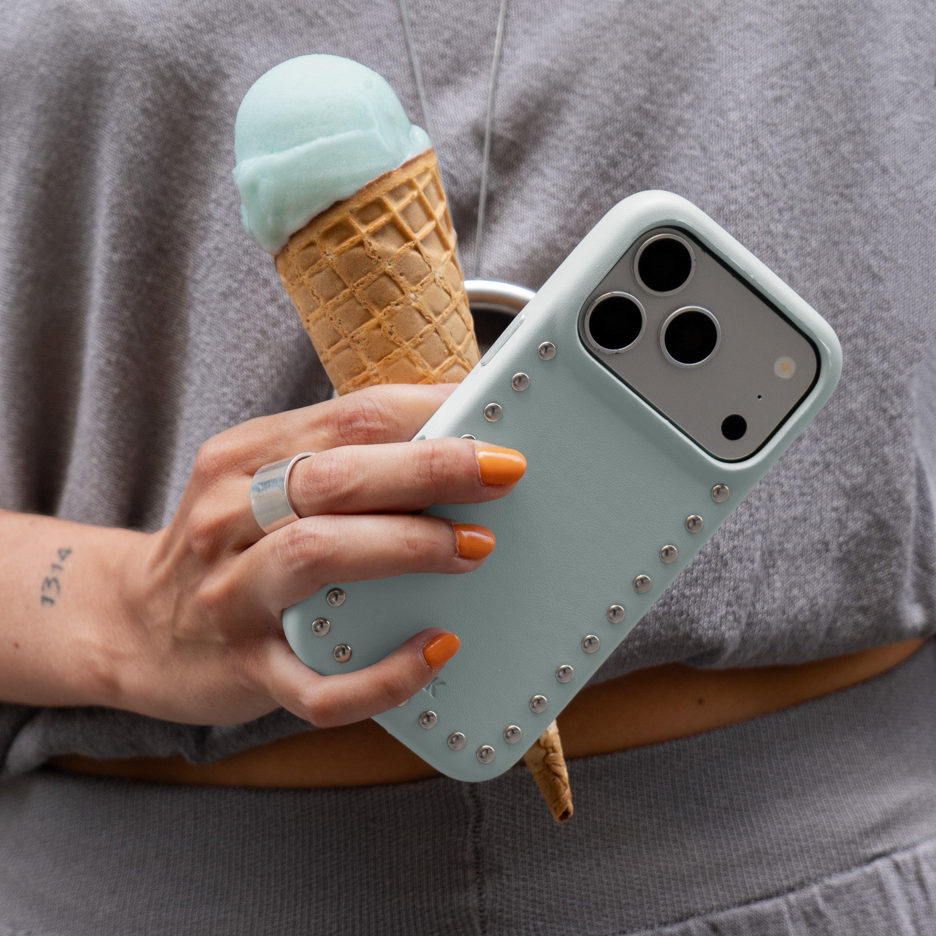 Light Blue Studs Mobile Phone Case