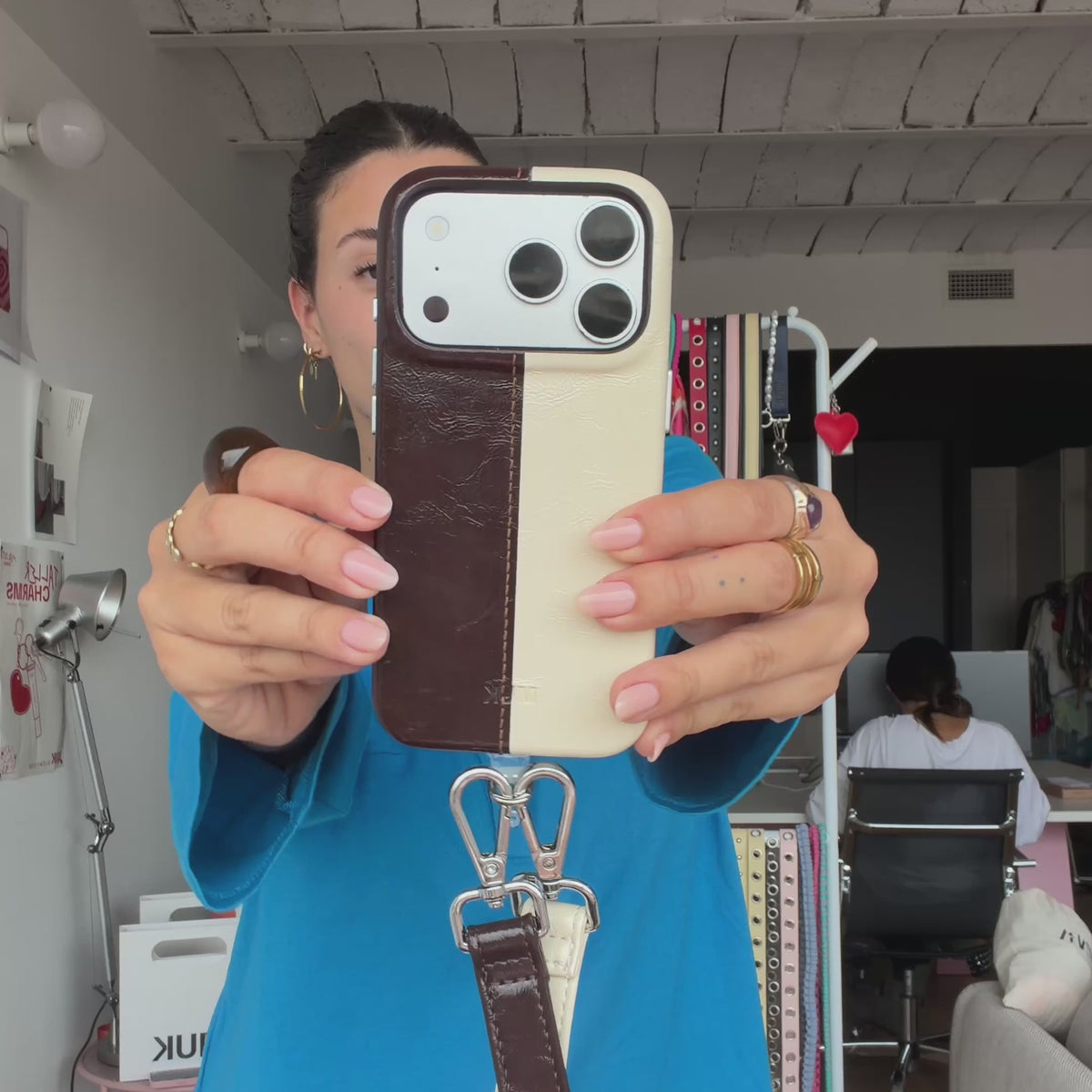 Funda de móvil Leather Half Cream / Mocca Case
