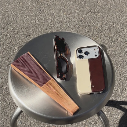 Leather Half Cream - Mocca Case
