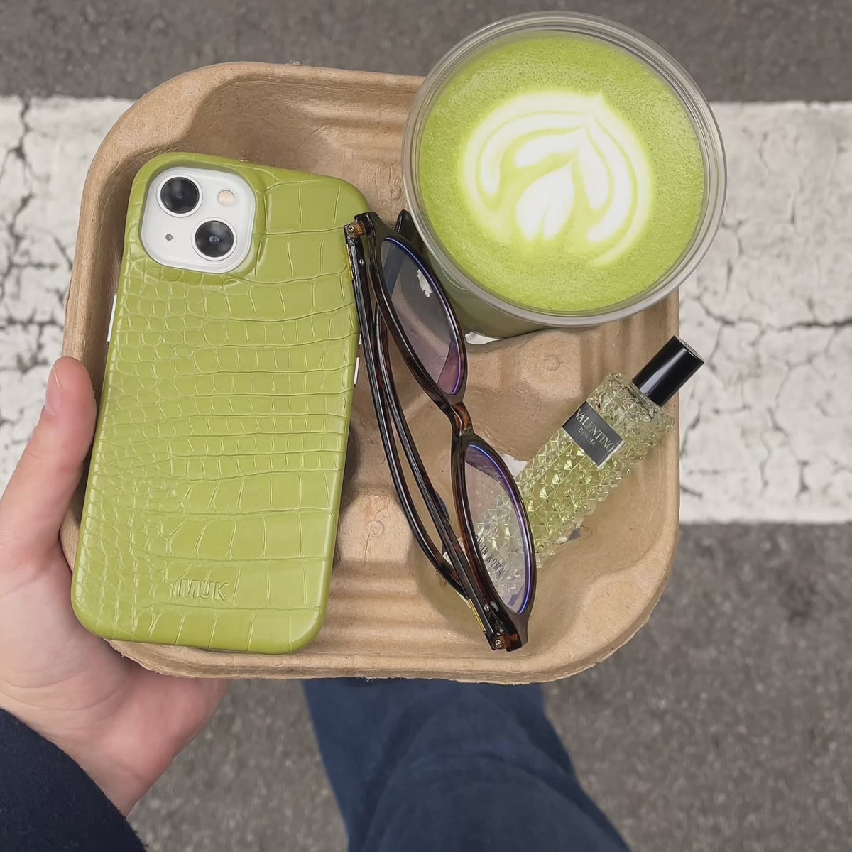 Funda de móvil Crocodile Print - Green