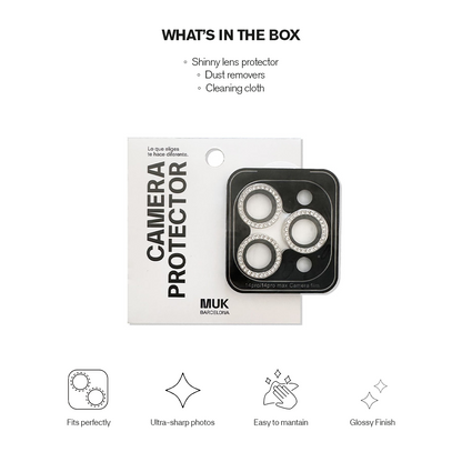 Protector de lente con brillantes