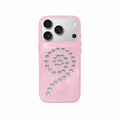 Spiral Studs Case - Pink