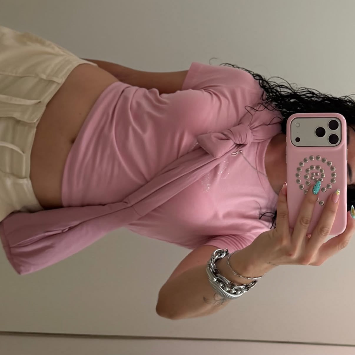Spiral Studs Case - Pink