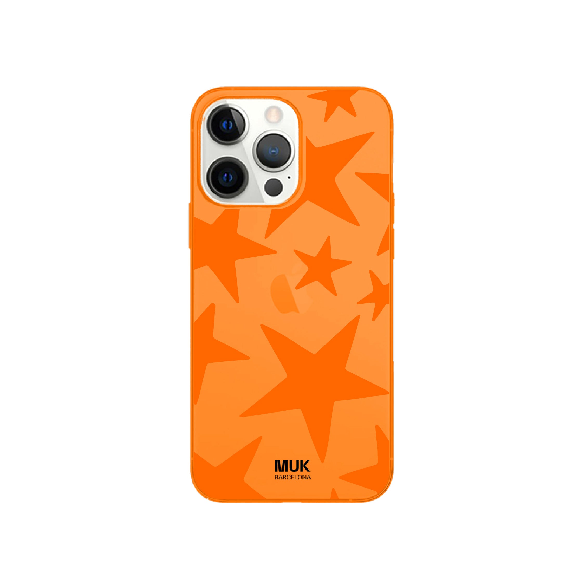 Funda de móvil color orange fluor con diseño de estrellas 2.0
