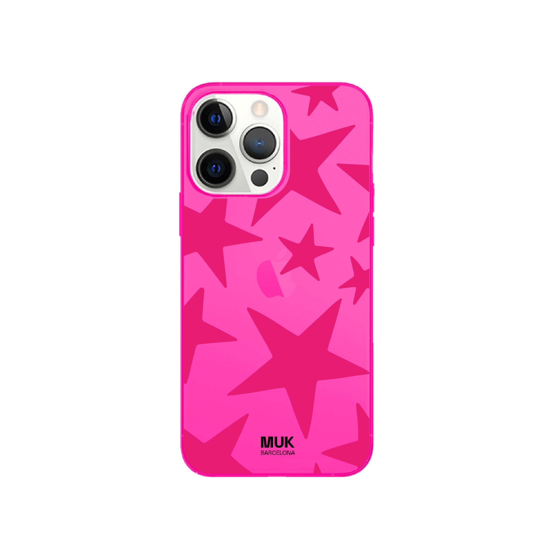 Funda de móvil color pink fluor con diseño de estrellas 2.0
