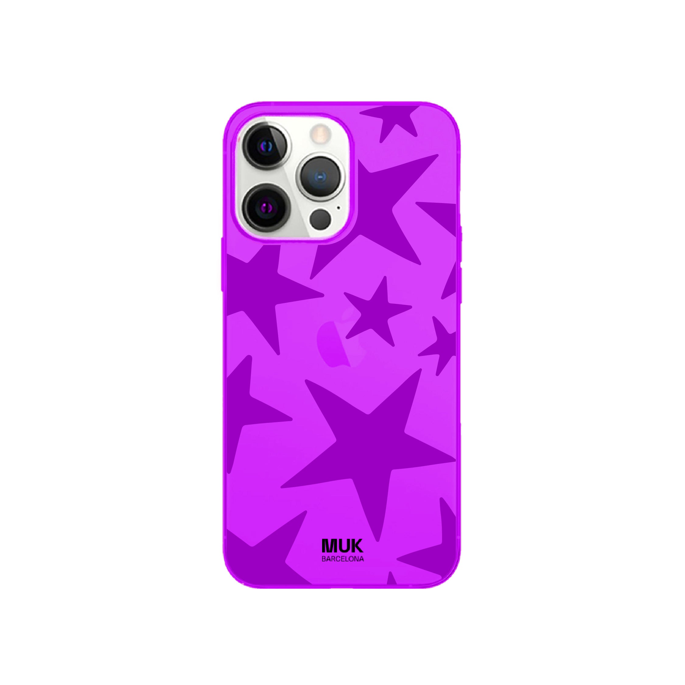 Funda de móvil color purple fluor con diseño de estrellas 2.0
