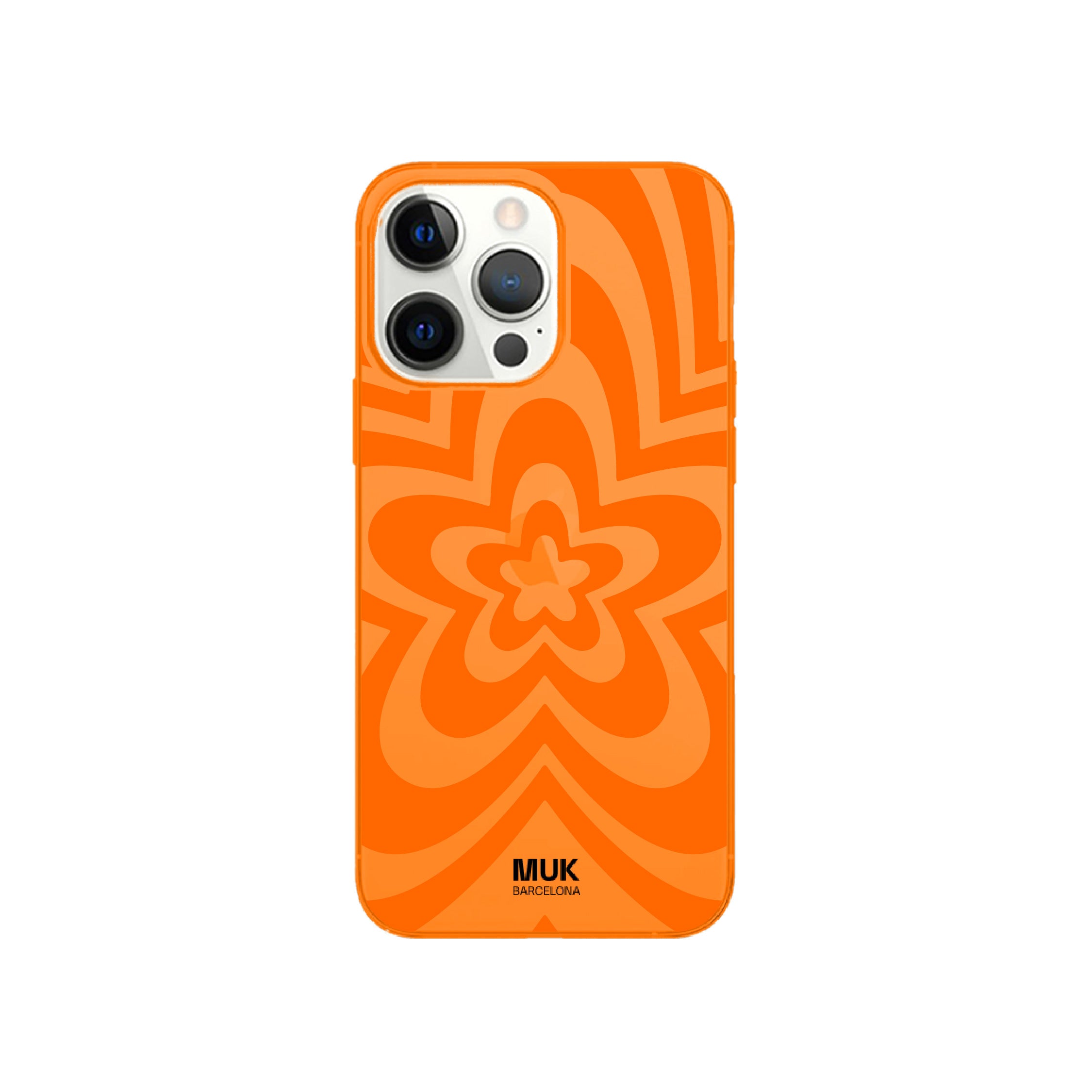 Funda de móvil color orange fluor con diseño de stella

