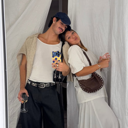 Tough Magsafe phone case - Big Dots Yellow Blue