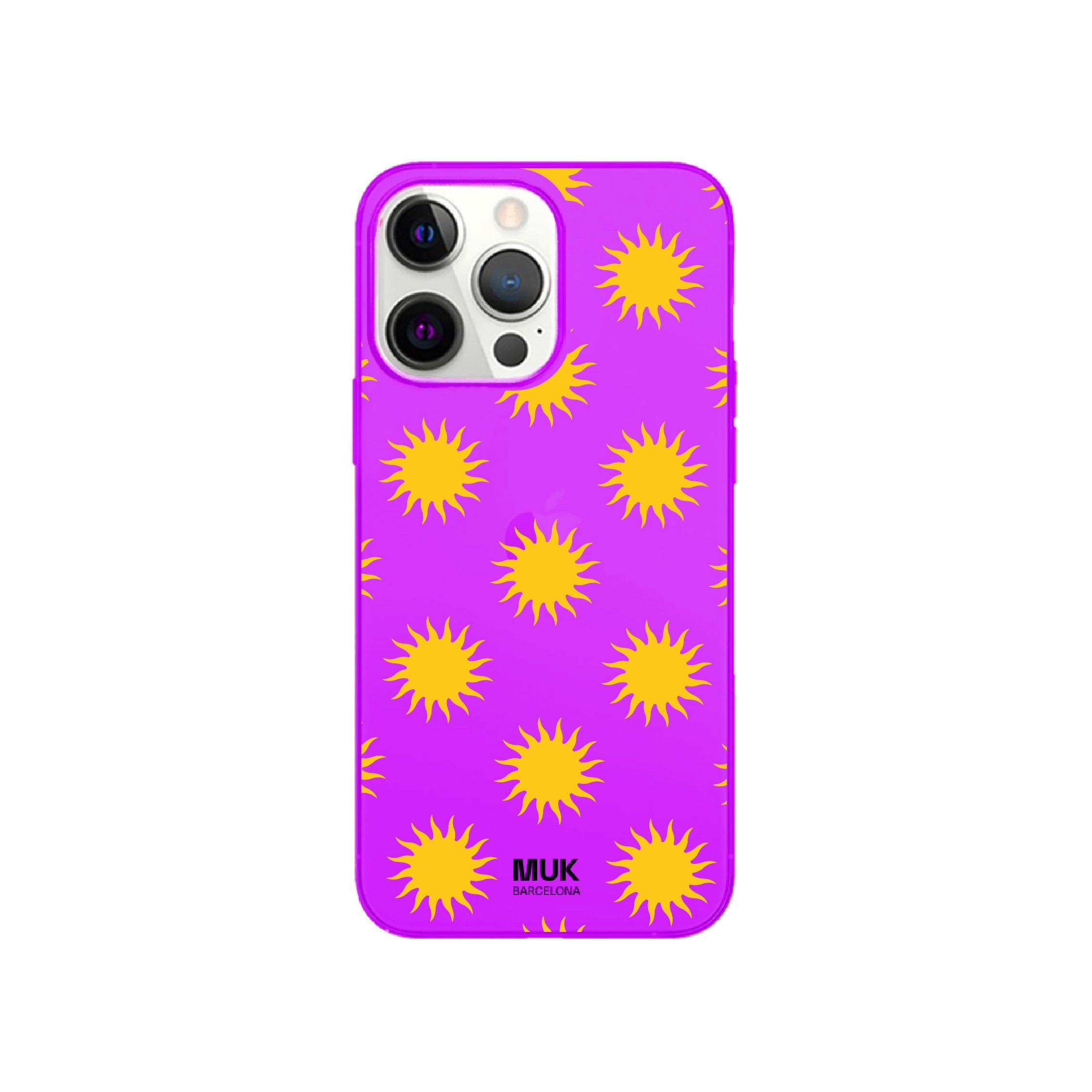 Funda de móvil color purple fluor con diseño de soles
 
 
 
