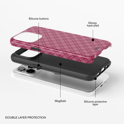 Tough Magsafe Phone Case - Burgundy Tartan