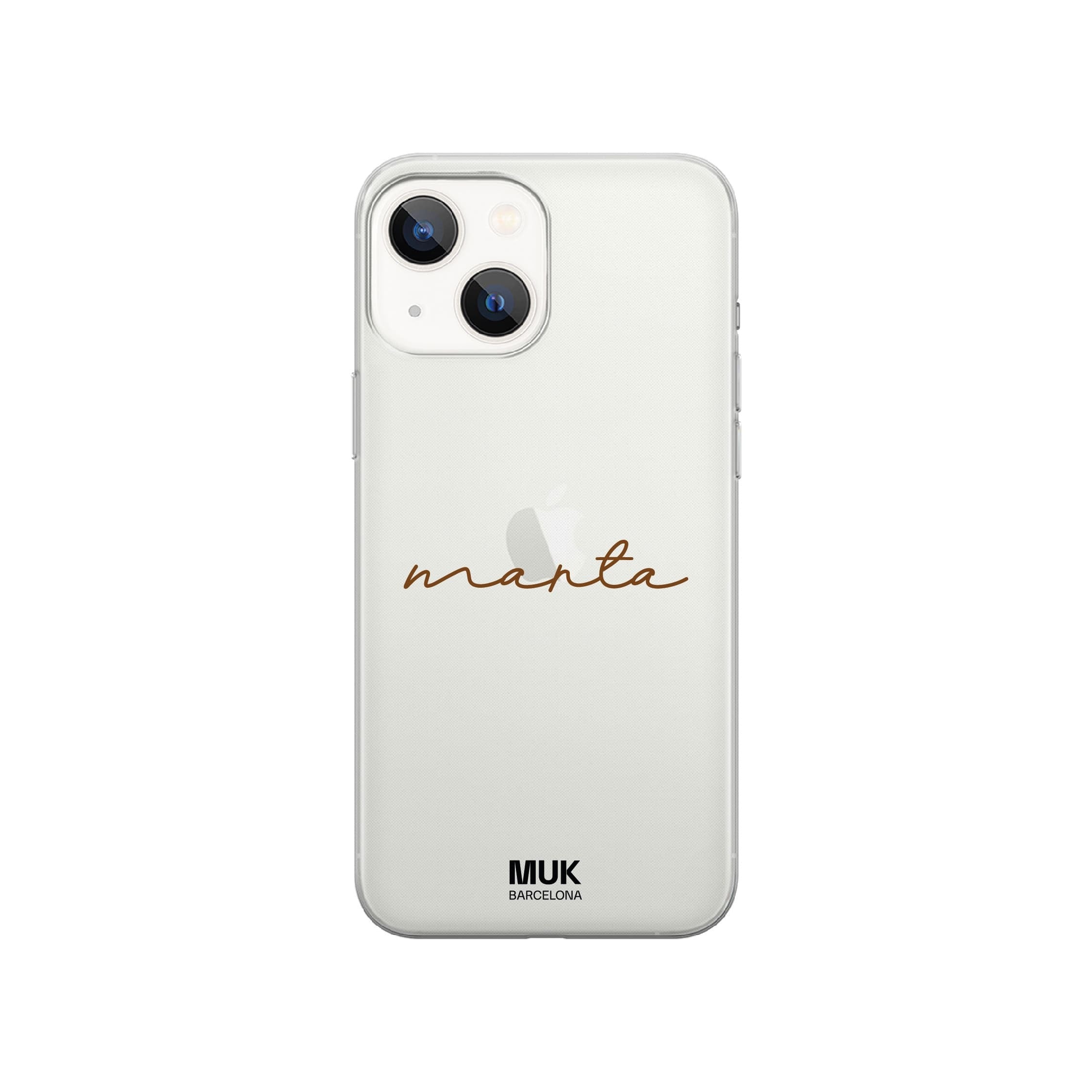 Clear Phone Case personalized name with handwritten letter in 12 colors.
