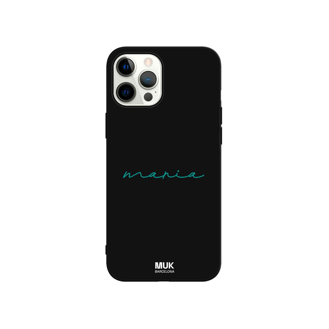 Personalized black TPU  Phone Case with a name with fine typography in 10 different colors.
