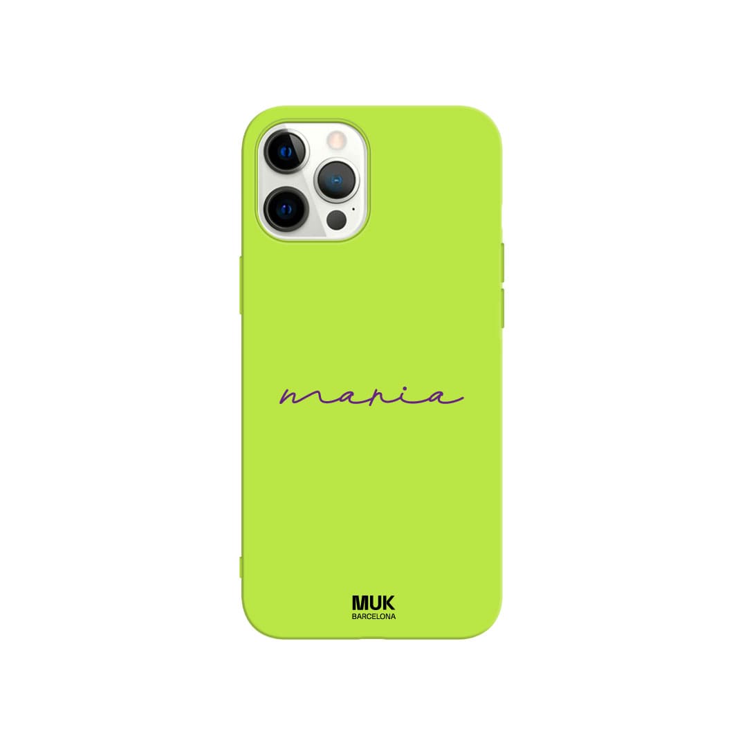 Lime personalized TPU  case with name with fine typography in 10 different colors.
