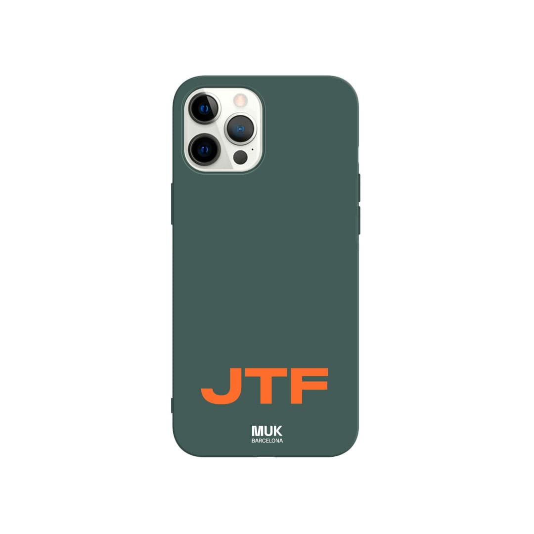 TPU lagoon  Phone Case personalized with initials on the bottom in 10 different colors.
