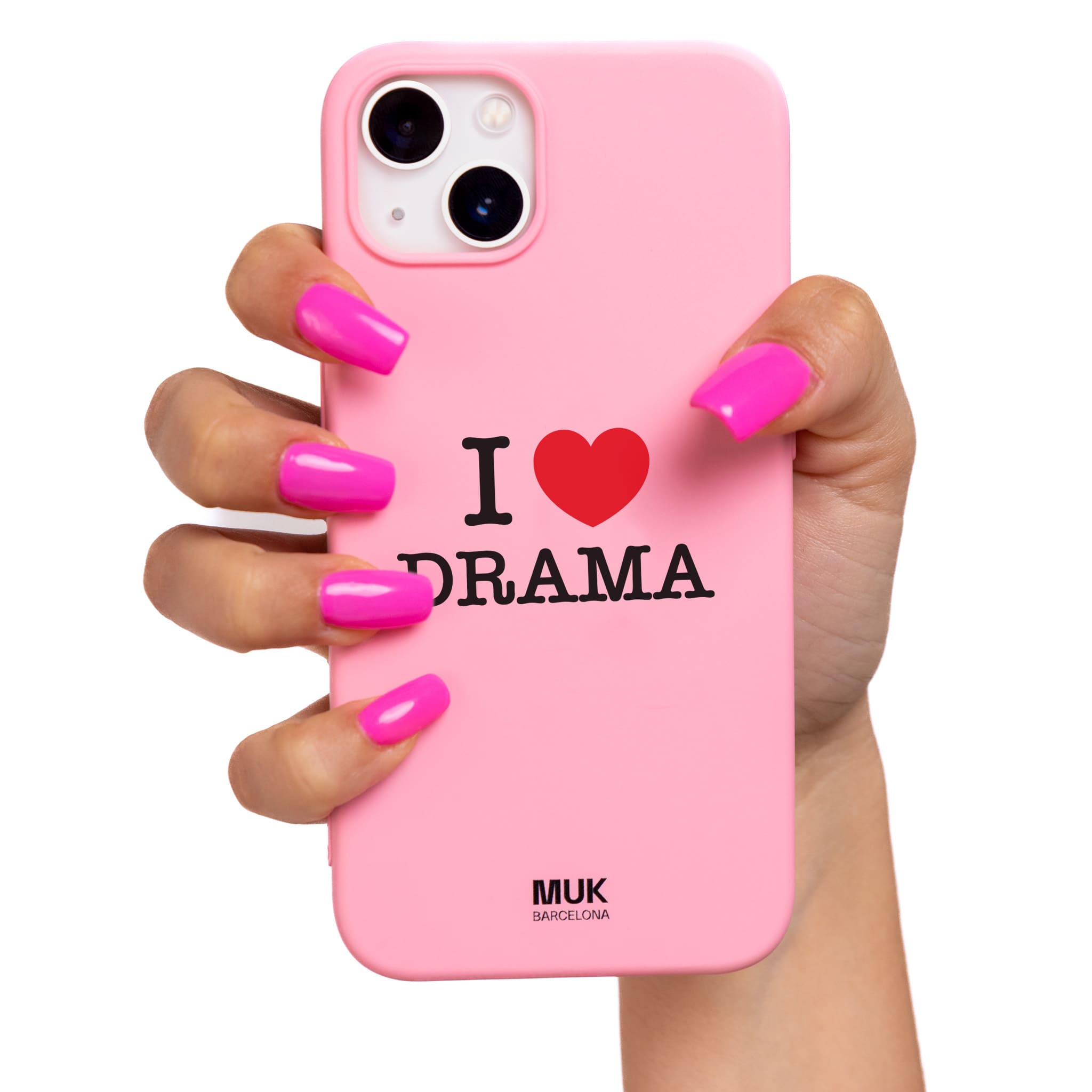 Funda de móvil TPU rosa con frase personalizada "I LOVE ..."
