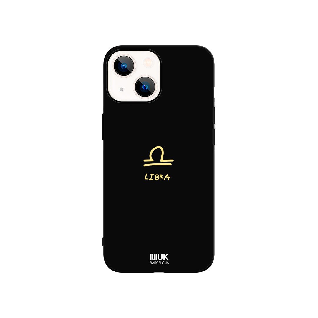 Black TPU phone case with Libra zodiac sign design
