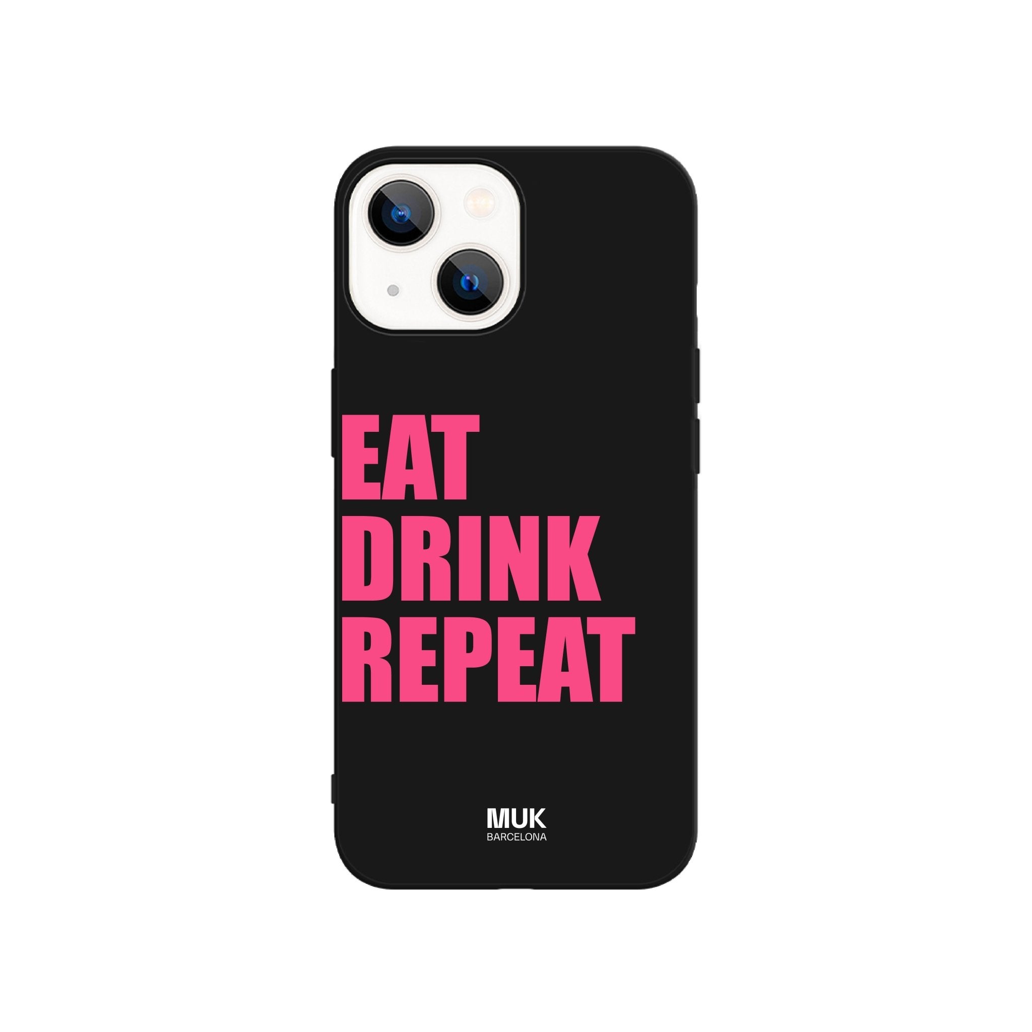 Black Phone case with customizable text.
