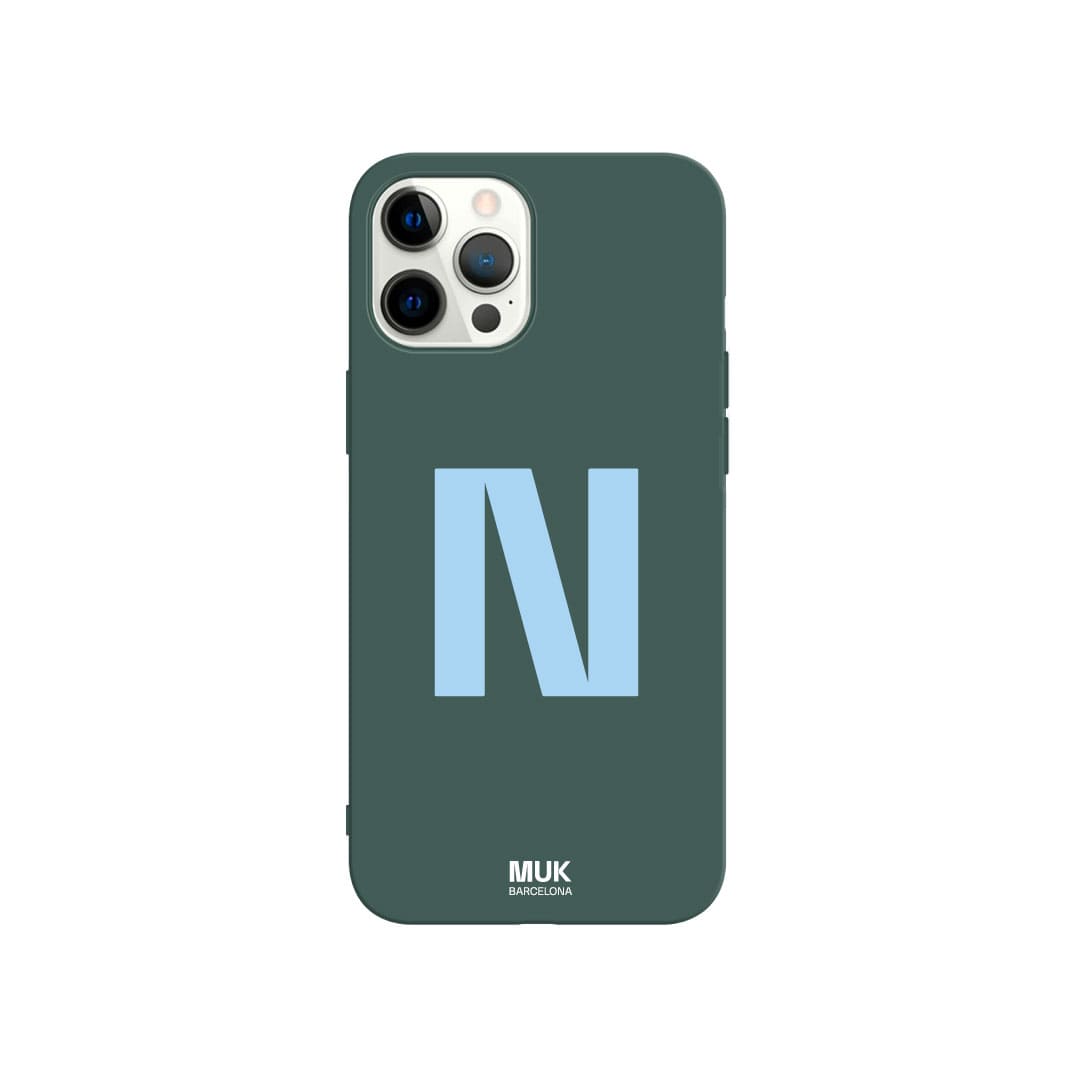 TPU lagoon  Phone Case personalized with initial in 10 different colors.
