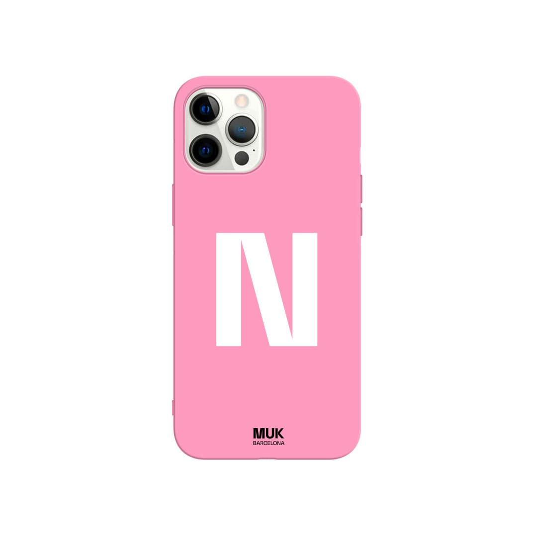 Pink TPU  case with personalized initial in 10 different colors.
