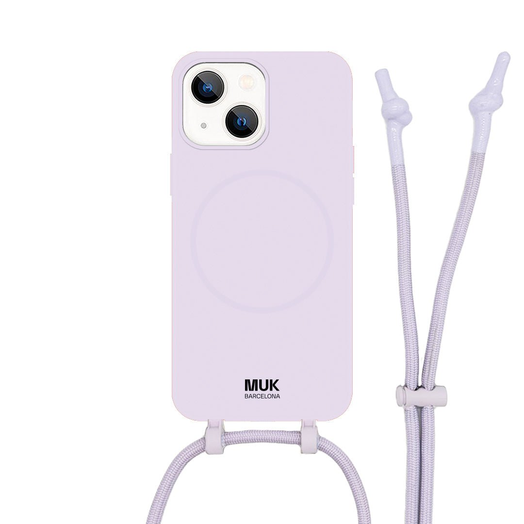 Funda de móvil compatible con MagSafe básica de color lila. Fundas de móvil con carga inalámbrica (a partir del iPhone12).
