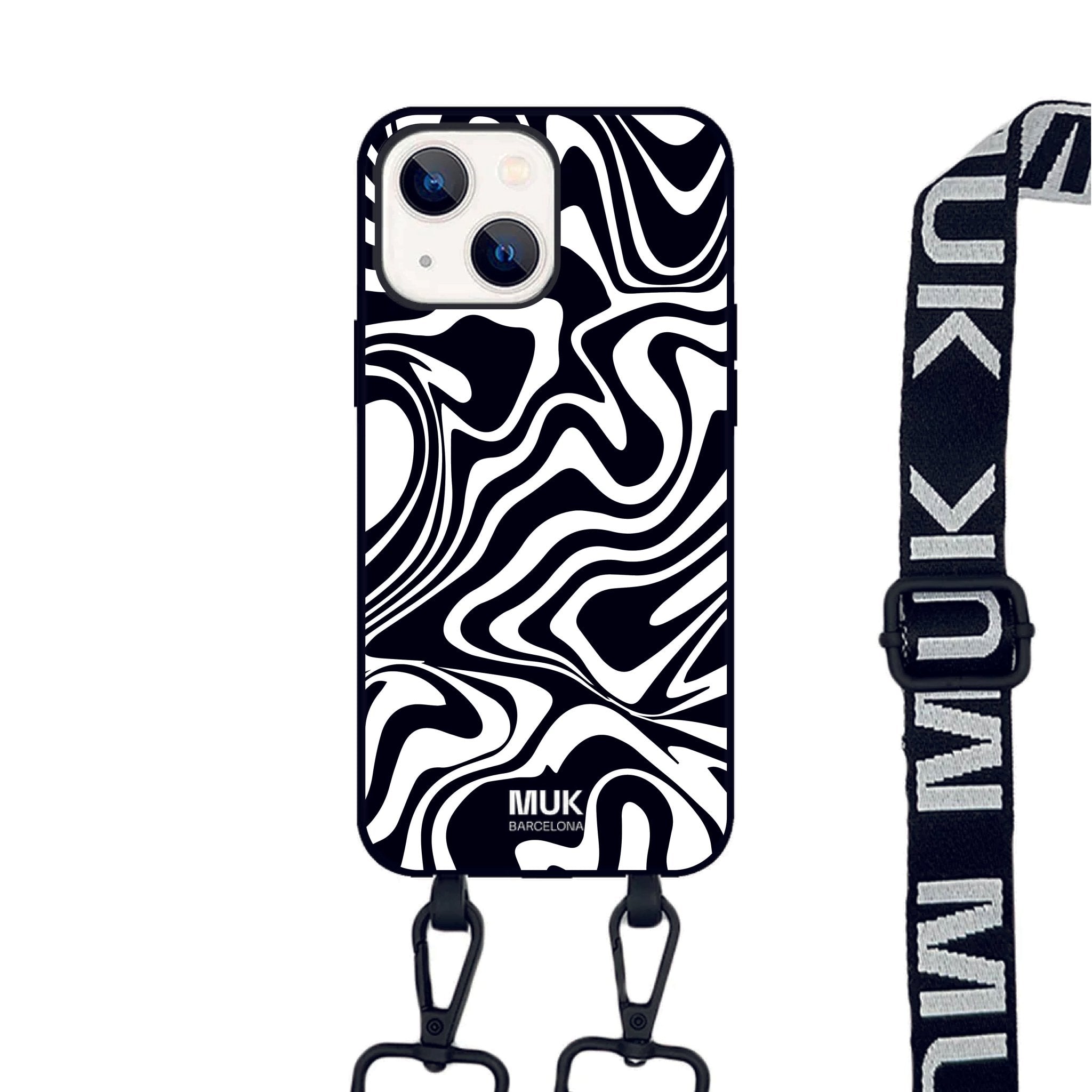 Black Phone case with a design on it
