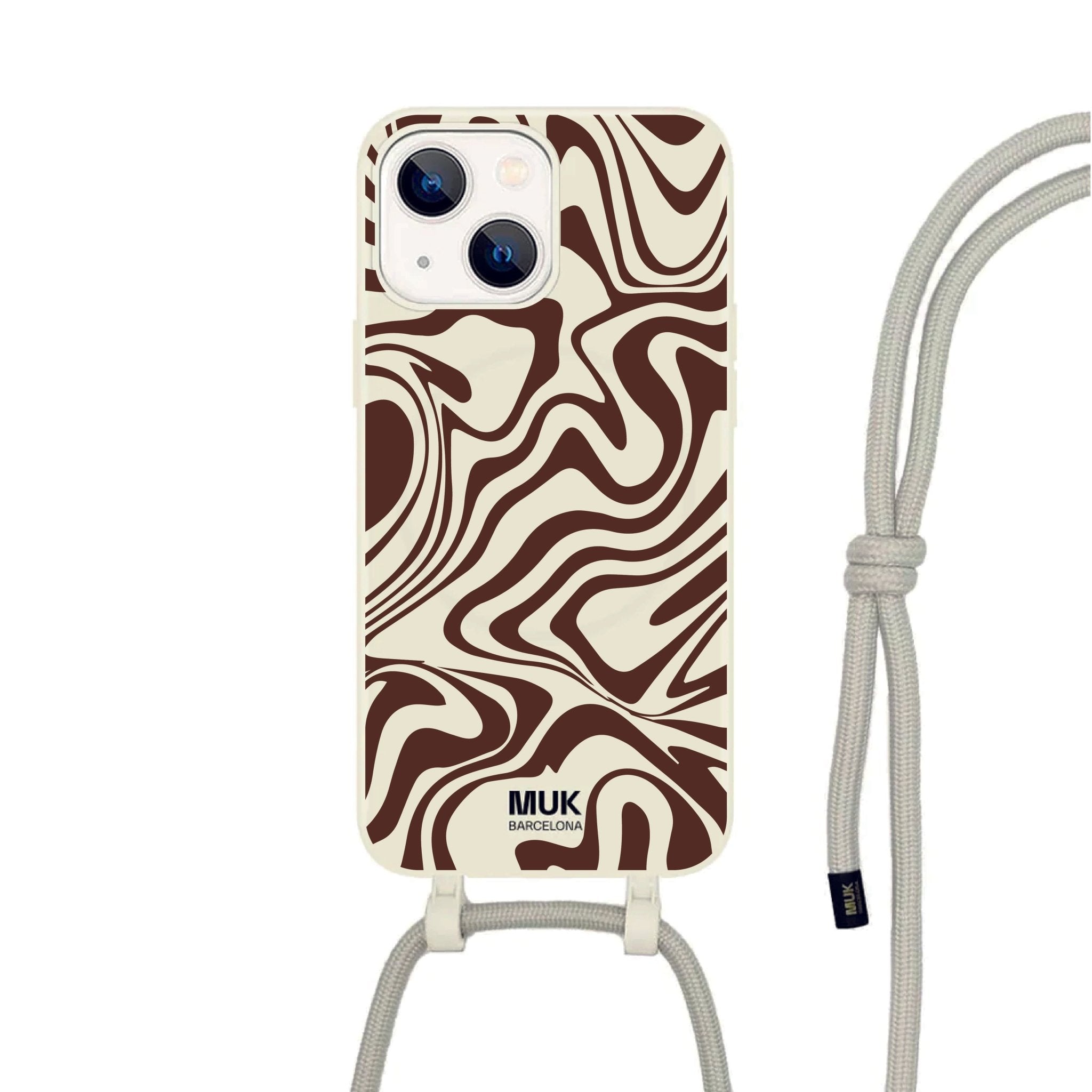 Funda de móvil compatible con MagSafe con estampado de color marrón chocolate. Fundas de móvil con carga inalámbrica (a partir del iPhone 12)
