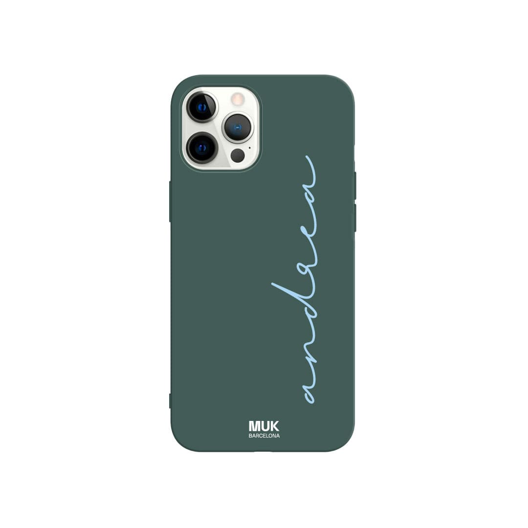 Lagoon TPU Phone Case with handwritten name in 10 different colors.
