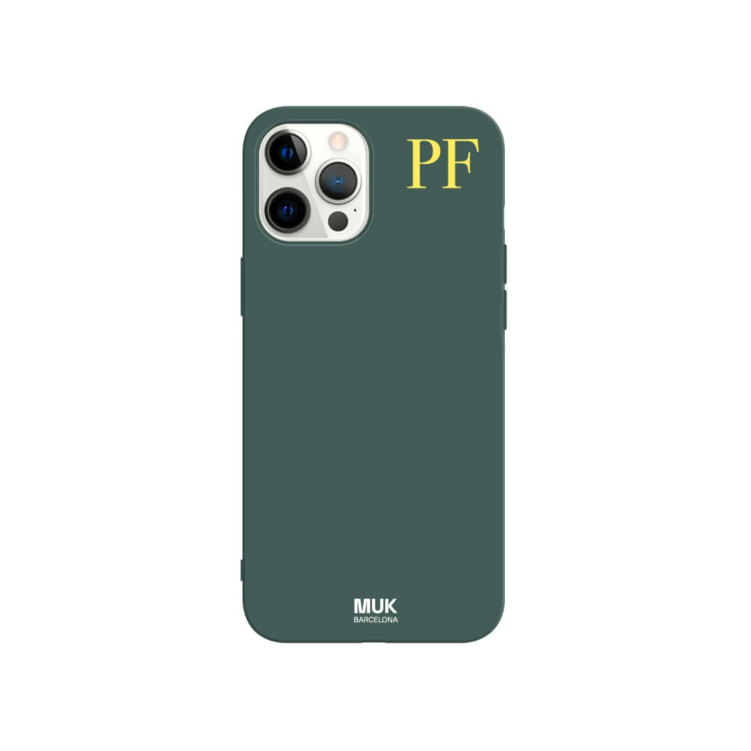 Personalized lagoon TPU  case with a maximum of 3 initials on the top in 10 different colors.

