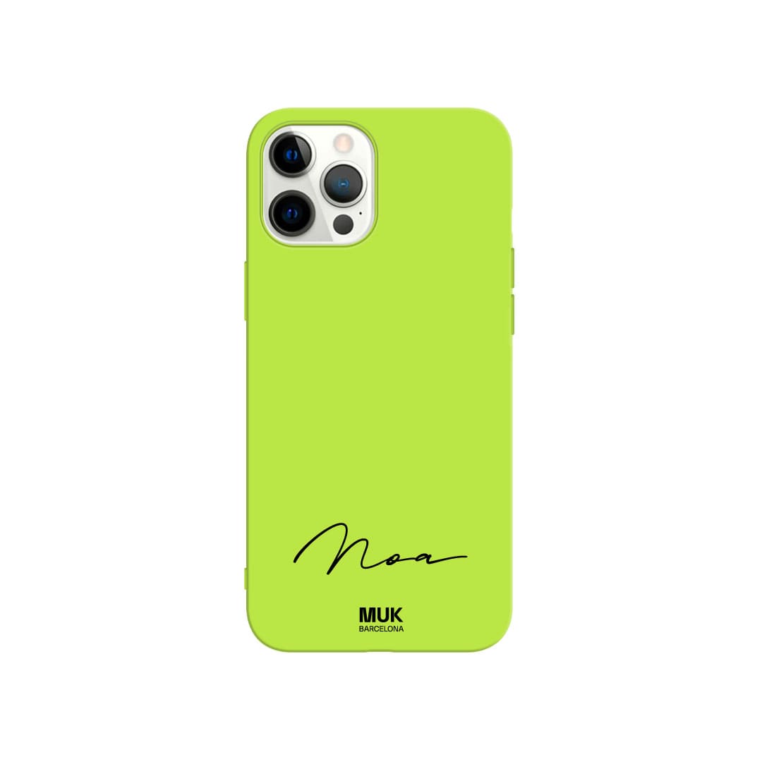  Lime TPU  Phone Case personalized with a name horizontally with elegant typography in 10 different colors.
