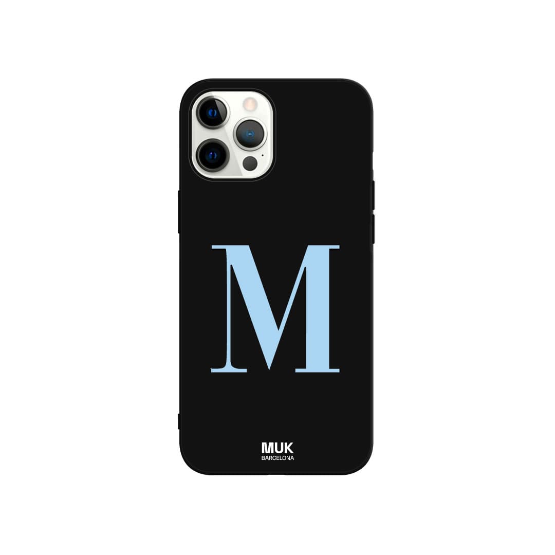  Personalized black TPU  case with capital letter initial in 10 different colors.
