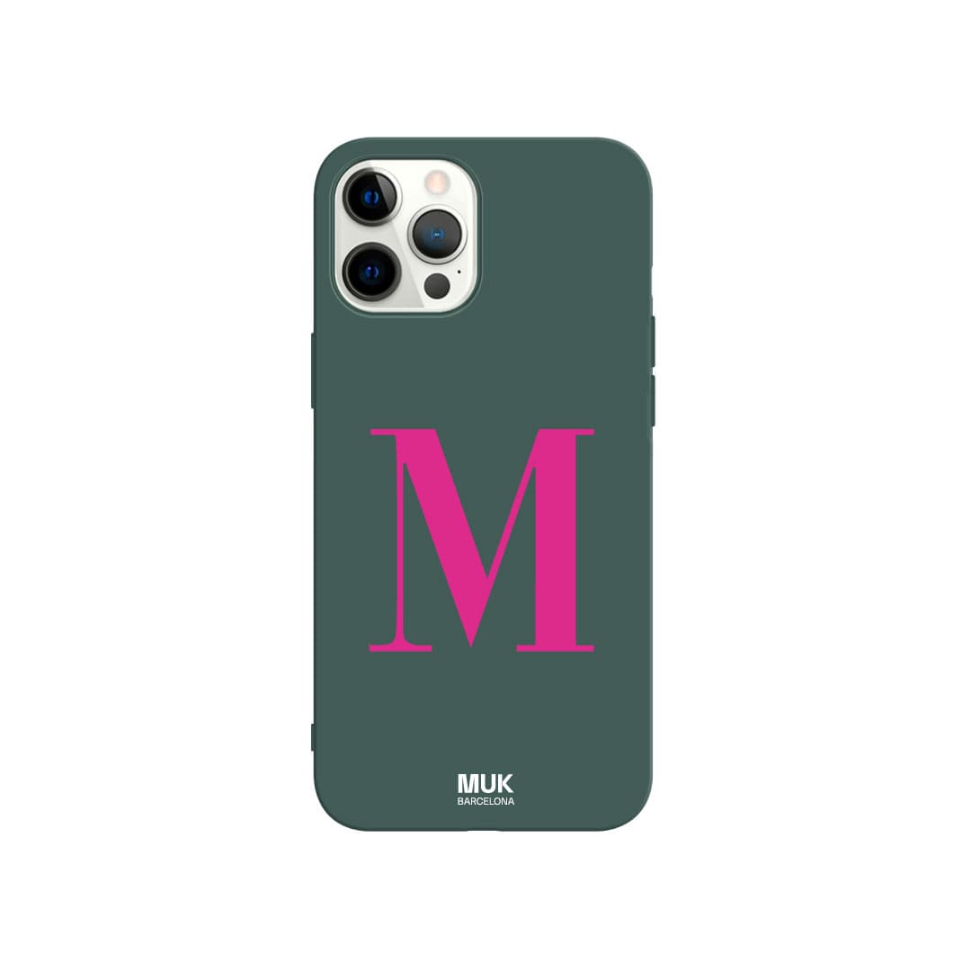 TPU lagoon  Phone Case personalized with an initial in a capital letter in 10 different colors.
