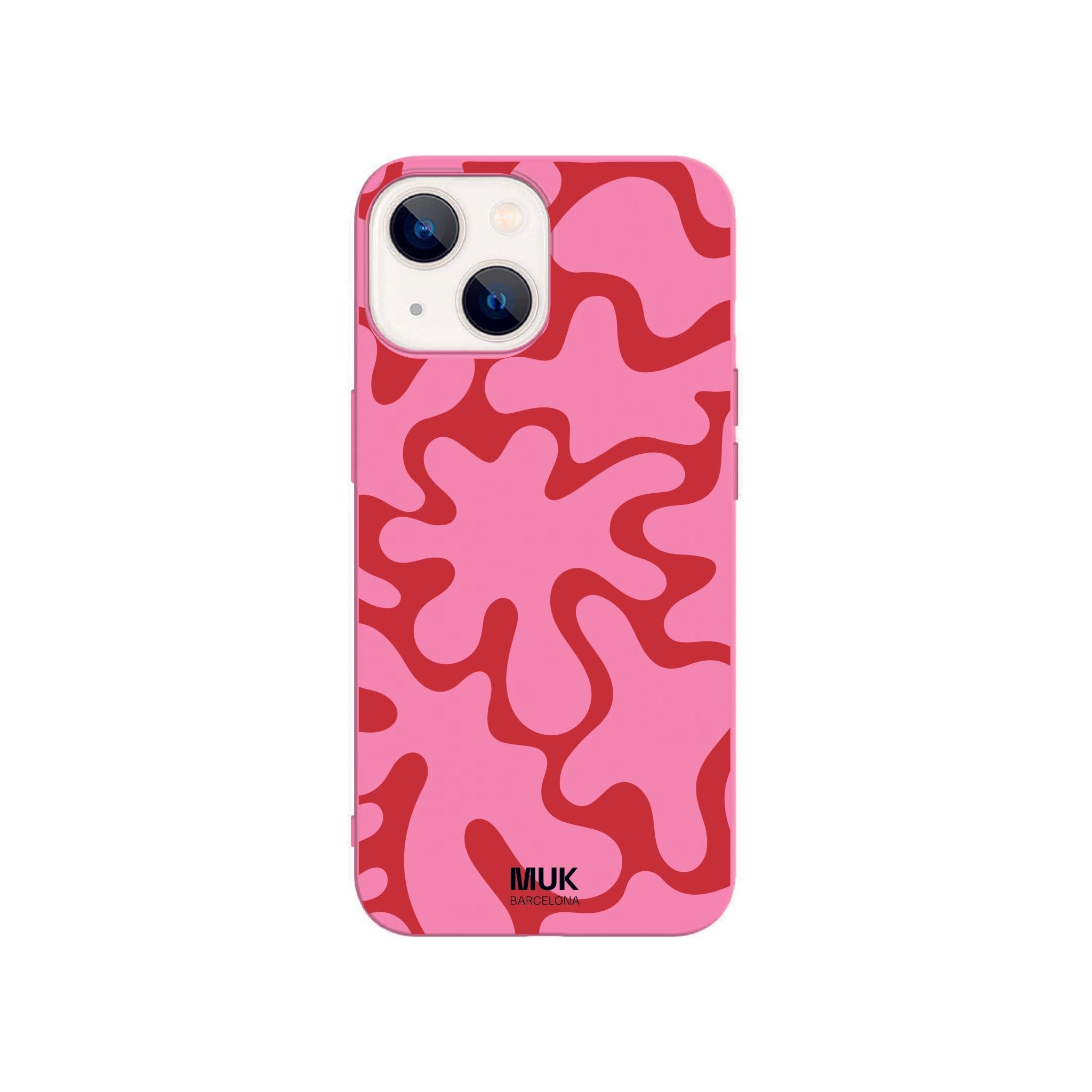 Funda de móvil TPU rosa con diseño de manchas de pintura
