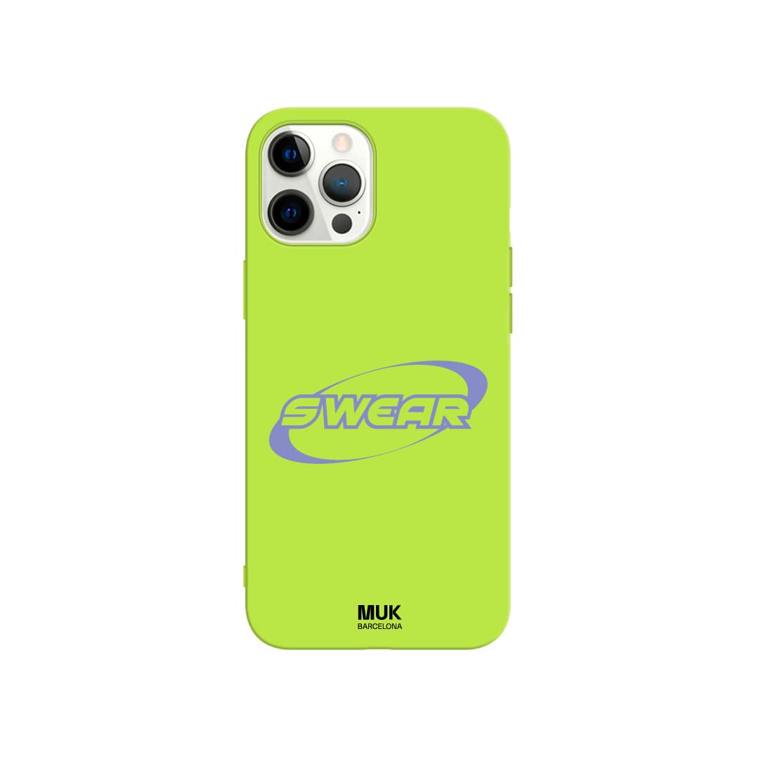  Lime TPU  case with lilac "swear" text
