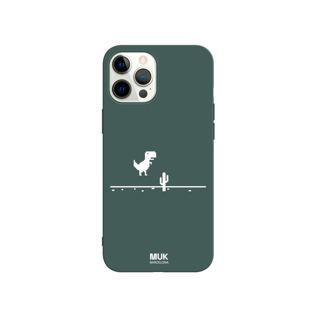  TPU lagoon  Phone Case with T-REX game design in white.
