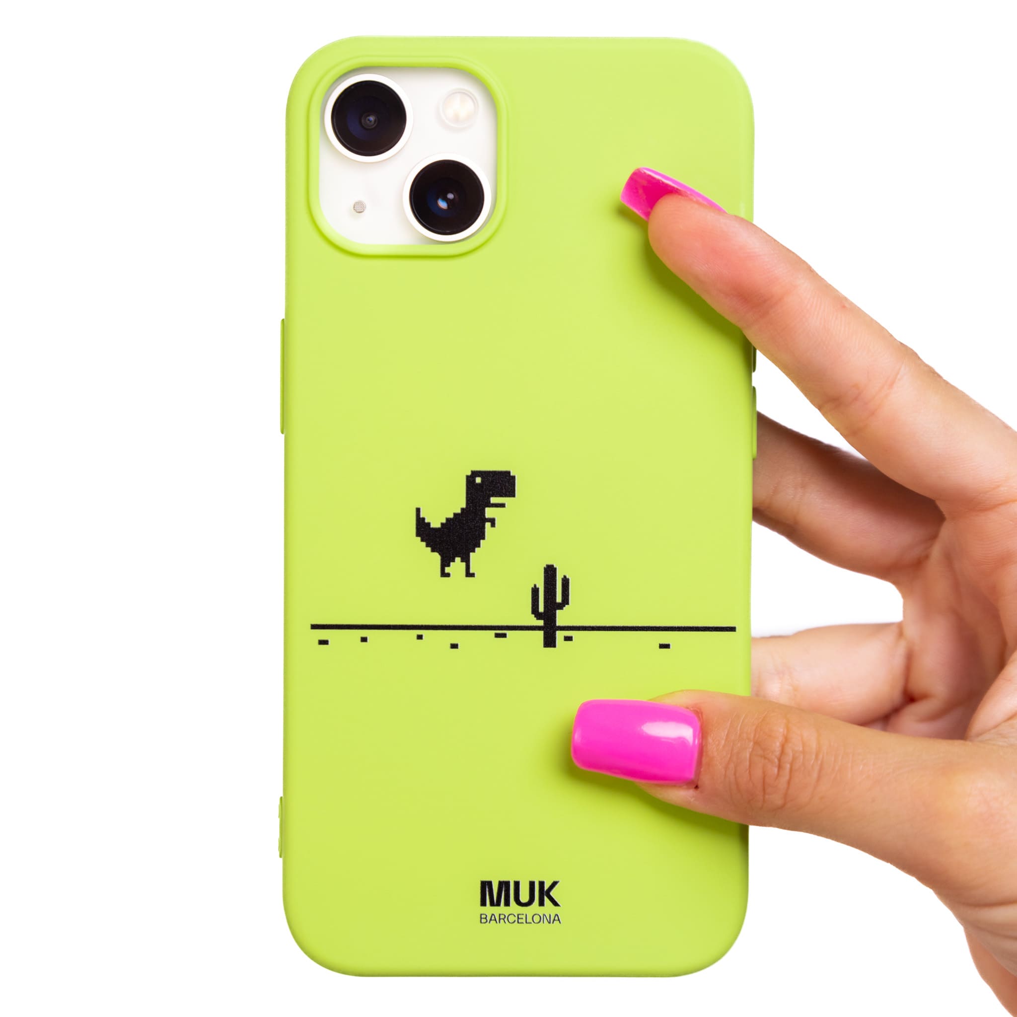  Lime TPU  case with T-REX game design in black.
