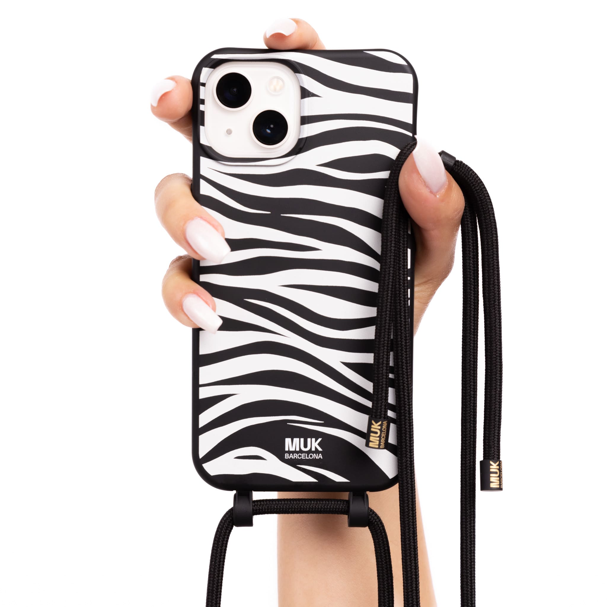Funda de móvil compatible con MagSafe con estampado de zebra negro. Fundas de móvil con carga inalámbrica (a partir del iPhone12).
