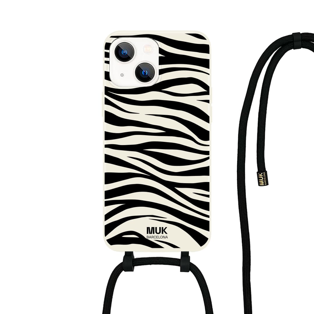 Funda de móvil compatible con MagSafe con estampado de zebra sobre base de color gris piedra. Fundas de móvil con carga inalámbrica (a partir del iPhone12).
